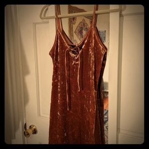 Forever 21 Velvet Gold Babydoll Dress